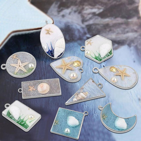 40pcs Open Bezel Pendants for Resin,10 Styles Hollow Frame Pendants Blank Resin Pendants Resin Casting Frame Pendant for Jewelry Making,Resin Cast...