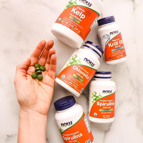 NOW Supplements, Organic Chlorella 500 mg with naturally occurring Chlorophyll, Beta-Carotene, mixed Carotenoids, Vitamin C, Iron and Protein, 200...