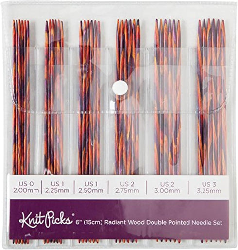 Knit Picks Double Pointed Wood Knitting Needle Set (Radiant 6")...