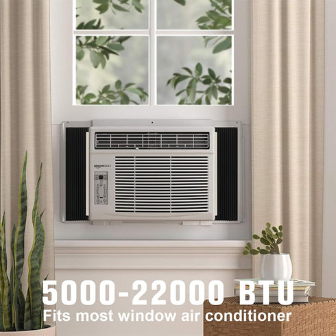 HOXHA Air Conditioner Foam Insulation Window Kit 2 Pack, AC Side Panels Kits, Air Conditioner Accessories Seal, 17 inch×9 inch ×7/8 inch (Black)...