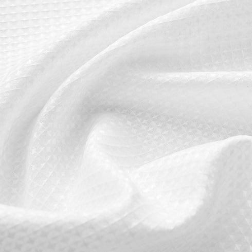 Home Queen Waffle Curtain Valance Window Treatment for Kitchen Bathroom Window, Straight Window Valance, Set of 1, 60 X 16 Inch, Solid White...