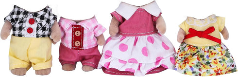 E-TING Family Set, Sweet Mother-Daughter Cool Father-Son Family Dress Up Set for 3-Inch and 2.25-inch Figure Town Series...
