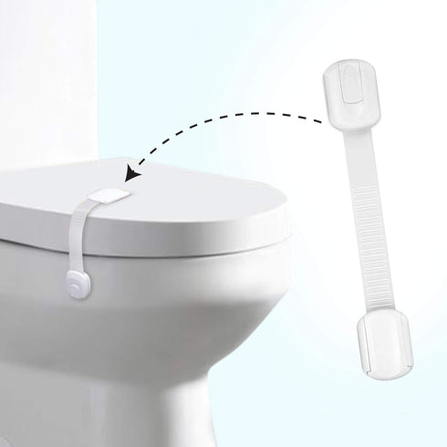 ABC123 - Child Safety Strap Locks (5 Pack) for Baby Proofing Cabinets, Drawers, Fridge & Toilets - Adjustable Strap Latches with Strong Adhesive, ...