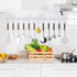 YiZhi Adhesive Wall Hooks Rack Kitchen Rail, Space Saving Utensil Holder No Drilling Wall Mounted Accessory Hanger with 6 Hooks for Kitchen Bathro...