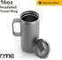 RTIC Travel Mug with Handle, 16 oz, Graphite, Portable Thermal Camping Cup, Vacuum-Insulated with Lid, Stainless Steel, Sweat Proof, Keeps Hot & C...