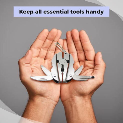 Multifunctional Stainless Steel Pliers & Mini Wrench Tool Set - Compact 5-in-1 Multipurpose Pliers & Wrench Set with Sheath - Tool Kit for Camping...