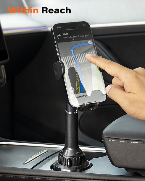 APPS2Car Universal Car Cup Phone Holder with Quick Extension Long Arm, Quick Swivel Height Adjustment 360 Degree Swivel for iPhone Samsung Google ...