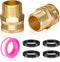 Boltigen 3/4inch Brass Swivel Garden Hose Fittings, 2PCS 3/4" GHT Female x 3/4" NPT Male Garden Hose Adapter, 3/4"GHT Quick Swivel Hose Connector,...