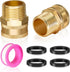 Boltigen 3/4inch Brass Swivel Garden Hose Fittings, 2PCS 3/4" GHT Female x 3/4" NPT Male Garden Hose Adapter, 3/4"GHT Quick Swivel Hose Connector,...