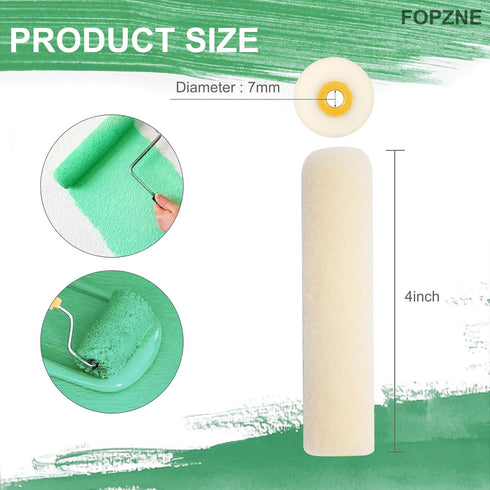 10PCS Small Paint Rollers, Roller Paint Brush, Mini Paint Roller Covers, High Density 4 Inch 3/8 Nap Paint Roller for Painting House, Walls, Ceili...