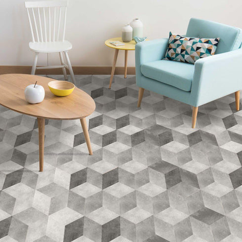 10 Pcs Hexagon Non-Slip Vinyl Floor Sticker for Home Decor, Peel and Stick Self-Adhesive Wallpaper Sticker for Living Room Kitchen Bathroom, 7.9x9...