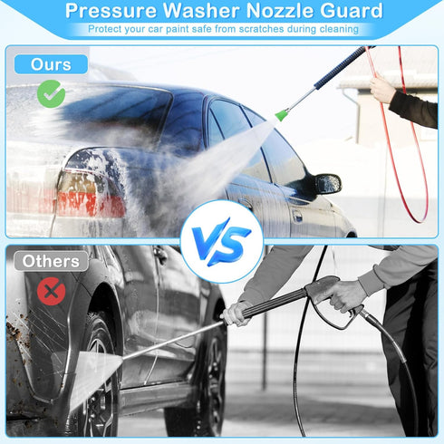 FACULX Pressure Washer Nozzle Guard, Spray Nozzle Tips with Upgraded Rubber Protector Cover, 4 Pcs Pressure Washing Nozzle Holder with 1/4" Quick ...