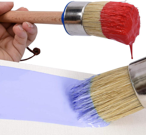 Chalk Paint Brush Set – 3 Pcs Chalk Paint for Furniture Natural Bristle Painting & Waxing Brushes, Painting Stencil, DIY Furniture, Home Decor, Ca...