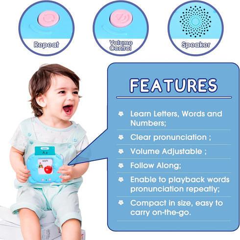 224 Sight Words Toddle Toys for 2 3 4 5 Year Old Boys Girls Montessori Educational Learning Talking Flash Cards Pocket Speech Autism Sensory Toy G...