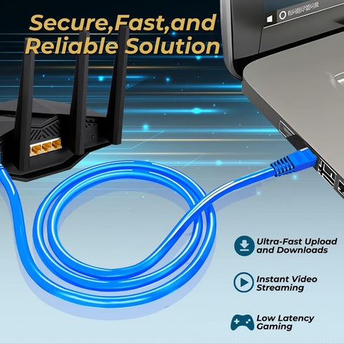 TNP Cat 5e Ethernet Cable 50ft, Cat 5 Internet Patch Cable Cat5e Cable RJ45 Connector LAN Network Cable Cat5 Wire Patch Cord Snagless Computer Eth...