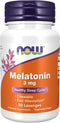 NOW Supplements, Melatonin 3 mg, Free Radical Scavenger*, Healthy Sleep Cycle*, 90 Chewable Lozenges...