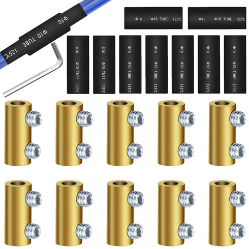 smseace 10Pcs 10 Gauge Wire Connectors with 10Pcs Heat shrink tubes,20Pcs Screws and Wrench 10 awg Splicing Quick Wiring Terminal 60 Amp Circuit C...
