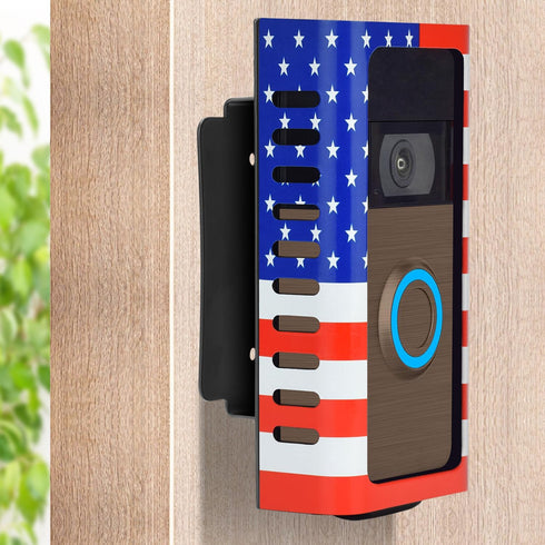 Anti-Theft Doorbell Door Mount,No-Drill Mounting Bracket with Adjustable Angle(45-135 Degrees) for Video Doorbell Cover Holder Not Block Doorbell ...