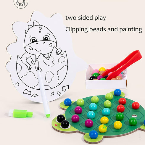 shenhailan Montessori Wooden Clip Bead Board Game Fine Motor Skills Toys for Boys and Girls 3 4 5 Years Old (Chicken) MC-189...