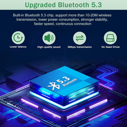 USB Bluetooth 5.3 Adapter for Desktop PC, Really Plug & Play Mini Bluetooth EDR Dongle Receiver & transmitter for Laptop Computer Headphones Keybo...