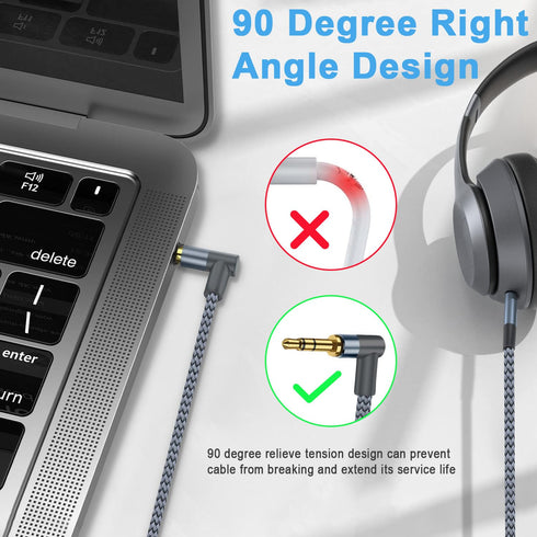 3.5mm to 2.5mm Aux Cable Male to Male Audio Cord Replacement Headphone Wire for Bose 700 QC45 QC35II QC35 QC25 Noise Cancelling Headphones/JBL E45...