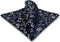 S&W SHLAX&WING Floral Pocket Square for Men Dark Blue Silver Unique Design 12.6" Large...