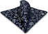 S&W SHLAX&WING Floral Pocket Square for Men Dark Blue Silver Unique Design 12.6" Large...