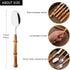 8-Piece Natural Bamboo Dinner Spoon Set, Stainless Steel Spoons with Bamboo Handle for Home Kitchen Restaurant, Mirror Polished Spoons With Bamboo...