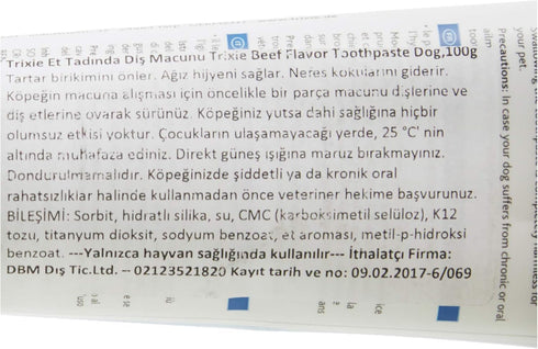 Trixie Toothpaste with Beef Flavour (helps if The dogs likes The taste!)...