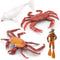 Ocean Sea Marine Animal Figure Toys Playsets 4 PCS Diver White Whale Crab Sally Crab Model Toy Desktop Decoration Collection Party Favors Toys for...
