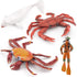 Ocean Sea Marine Animal Figure Toys Playsets 4 PCS Diver White Whale Crab Sally Crab Model Toy Desktop Decoration Collection Party Favors Toys for...