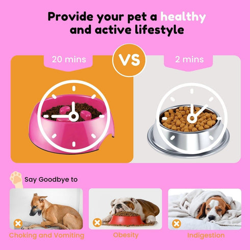 Flexzion Slow Feeder Dog Bowl Interactive Dog Puzzle Bowl, Anti-Choke, Non-Slip Slow Eating Dog Bowl Fun Pet Feeder Anti-Bloat Maze Bowl Dishwashe...