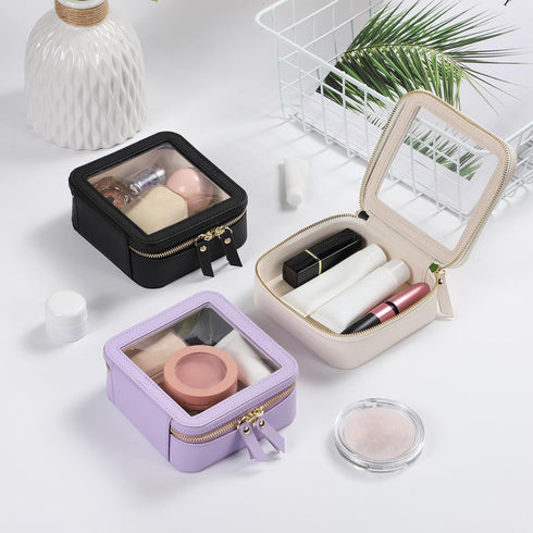 WantGor Small Cosmetic Bag, Mini Makeup Bag Women Clear Pouch Cosmetics Bags Travel Toiletry Bag Tiny Make Up Organizer Case with Zipper for Purse...