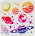 FINGERINSPIRE Planets Galaxy Drawing Painting Stencils Templates (11.8x11.8inch) Plastic Planetary Stencils Decoration Square Star Stencils for Pa...