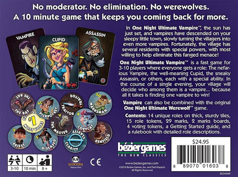 One Night Ultimate Vampire – Scary Fun Party Game for Kids & Families, Fast-Paced Gameplay, Engaging Social Deduction, Hidden Roles & Bluffing...