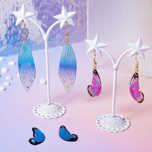16Pcs Butterfly Earring Making Kit Acrylic Butterfly Wing Charms Colorful Fairy Wing Pendants Boho Butterfly Wing Charms & Jump Rings Earring Hook...