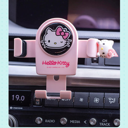 Kawaii Kitty Pink Air Vent Car Mount, Hands Free Cell Phone Holder for Car, Cute Kitty car Accessories, Clamp Cradle, Compatible with All iPhone A...