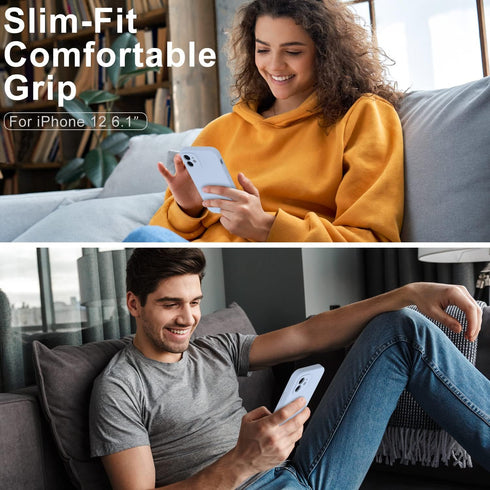 DEENAKIN Compatible with iPhone 12 Case with Screen Protector,Enhance Camera Protection,Soft Flexible Silicone Gel Rubber Bumper Cover,Slim Fit Pr...