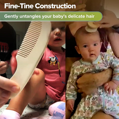 haakaa Baby Hair Brush and Comb Set for Newborns & Toddlers, Natural Hair Comb Wooden Comb Perfect Baby Shower and Registry Gift - Ideal for Cradl...
