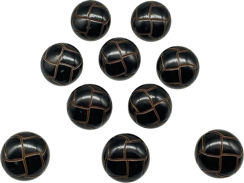 10Pc Black Plastic Resin Imitation Leather Buttons with Shank Sew On for Clothes Dress Coat Jeans Crafts 25mm 1 Inch...
