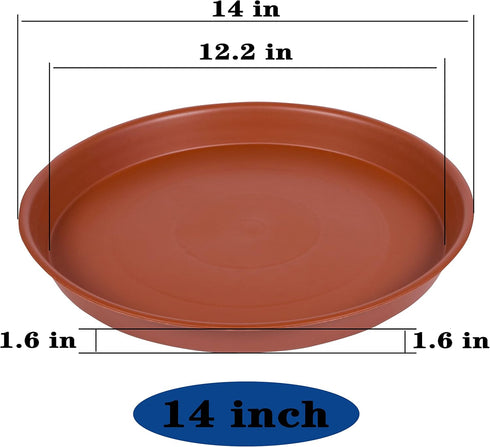 2 Pack of Bird Bath Bowl 14 inch, 1.6" Depth, 12 14 16 18 19 inch Heavy Duty BirdBath Bowls only, Plastic Round Large Plant Saucer Dish for Garden...