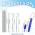 5 Pieces Dental Tools Travel Dental Pick Metal Tooth Scraper Professional Stainless Steel Teeth Cleaning Tools with Holder Case Portable Toothpick...