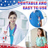 6 Pcs Nurse Pen Set Include 4th of July Gnome Retractable Nurse Badge Reel Highlighter Permanent Marker Retractable Ball Pen LED Flashlight Keycha...