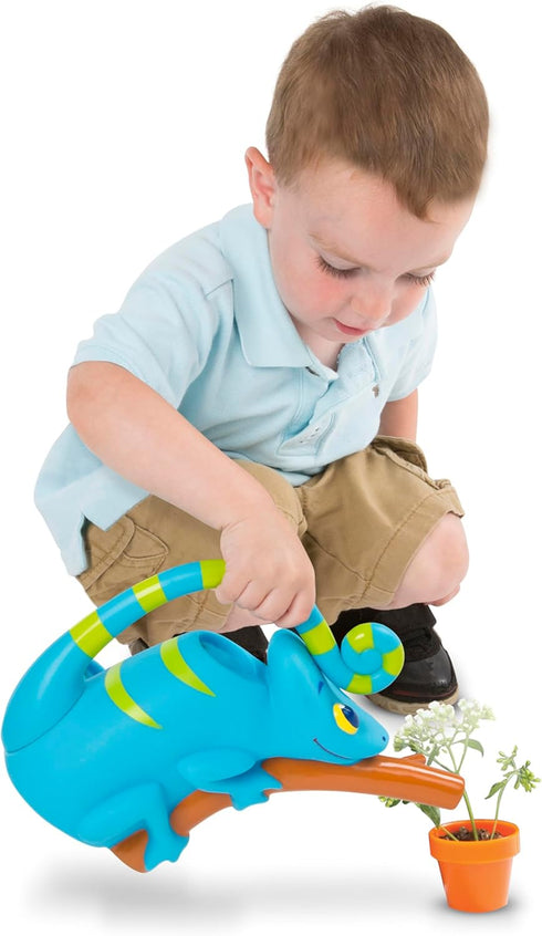 Melissa & Doug Sunny Patch Camo Chameleon Watering Can With Tail Handle and Branch-Shaped Spout...
