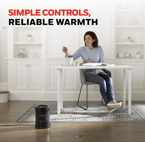Honeywell HHF360V 360 Degree Surround Fan Forced Heater with Surround Heat Output Charcoal Grey Energy Efficient Portable Heater with Adjustable T...