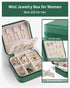 Vlando Travel Jewelry Case, Small Travel Jewelry Organizer Box for Girls Women - Dark Green...