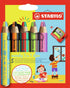 STABILO Multi-Talented Pencil woody 3 in 1 duo - Pack of 5 - Assorted Colors with Sharpener...