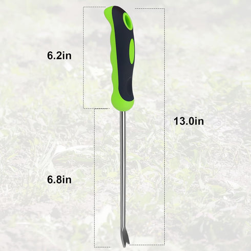 Weed Puller Tool Hand Weeder Dandelion Weeder Tool with Ergonomic Handle, Stainless Steel Manual Weed Puller Bend...