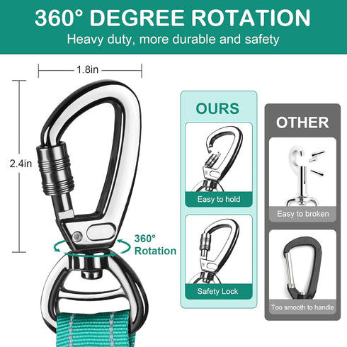 Tactical Dog Leash Heavy Duty, 4-6FT Shock Absorbing Bungee Dog Leash, Reflective Military Strong No Pull Dog Leash with 2 Padded Handle and Car S...