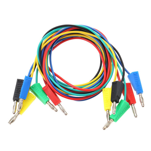5Pcs Dual 4mm Banana Plug 5 Colors Multimeter Test Leads Lead Wire Silicone Pluggable Cable Wire for Laboratory Electric Testing 100cm...
